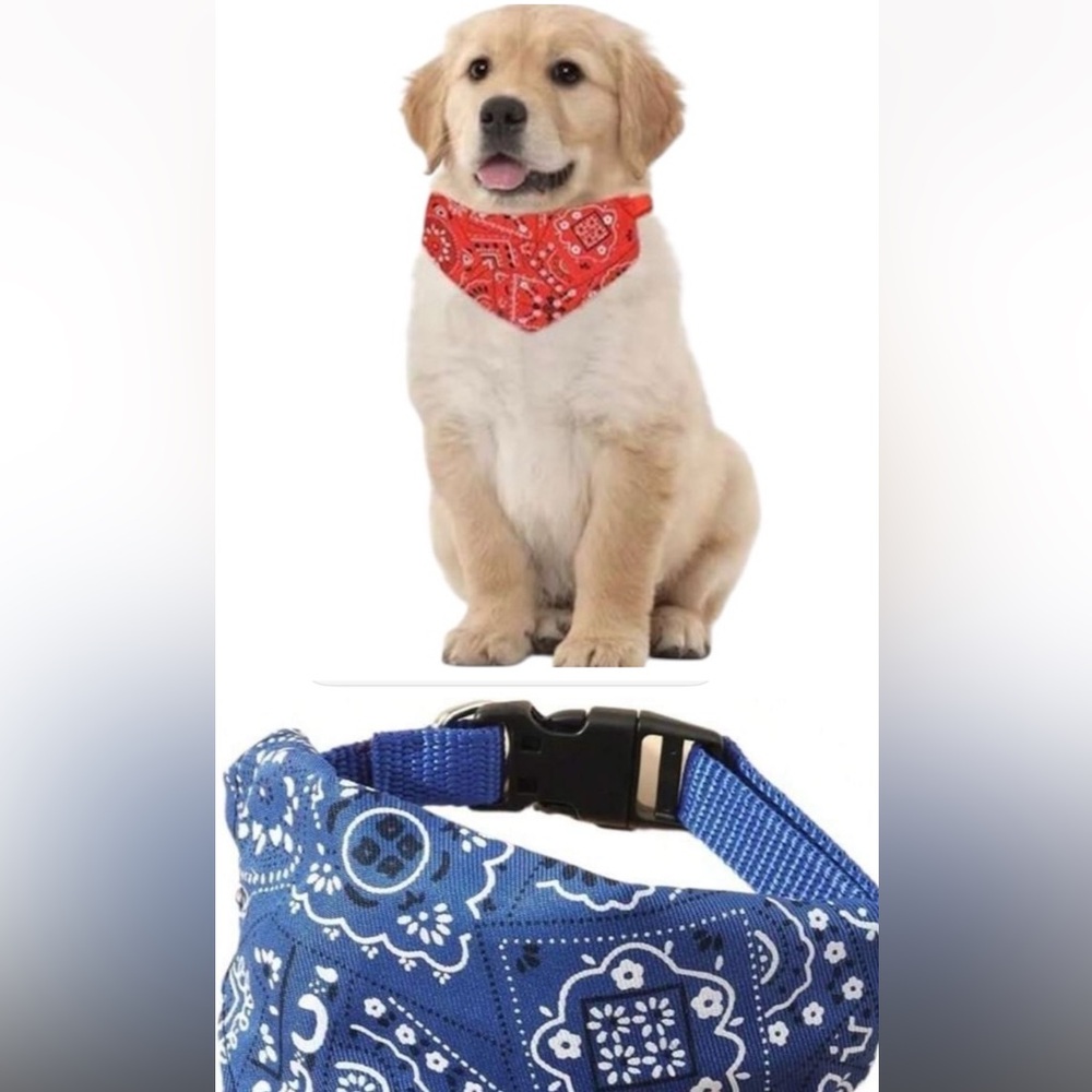 3/BANDANAS ADJUSTABLE PET COLLARS